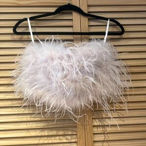 💕 Lamarque blush feather top - size S